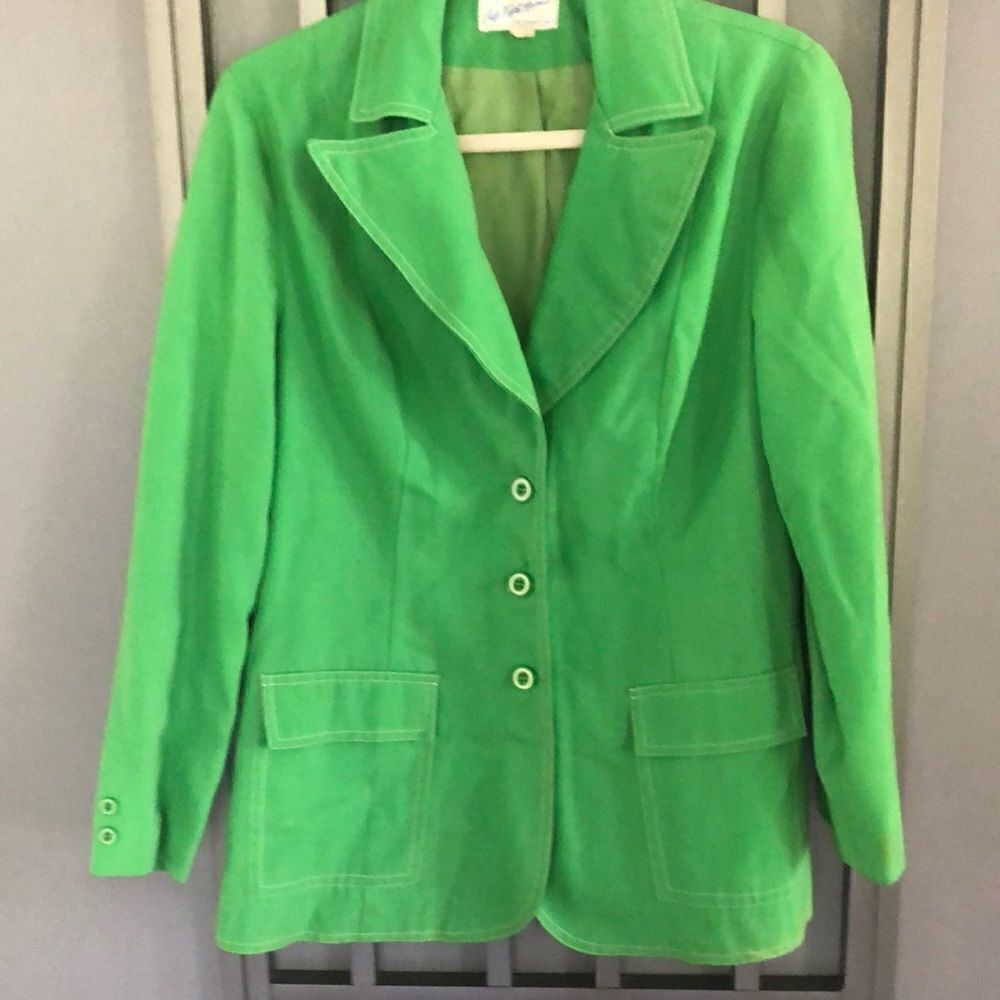 Vintage 70s Saks fifth Avenue lime green jacket L